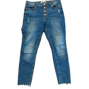 Denim Co Sz 10 button up  raw hem capris